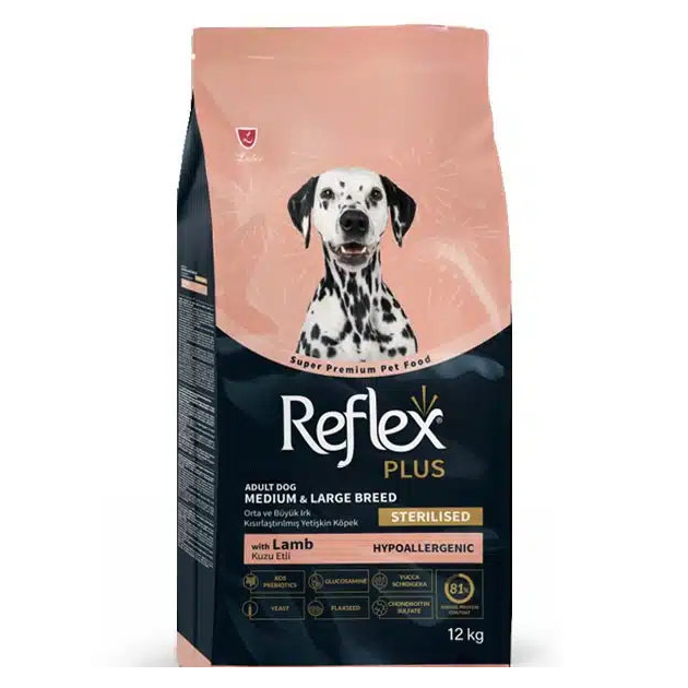 غذای خشک سگ رفلکس پلاس مدیوم و لارج استرلایزد Reflex Plus Medium & Large Breed Sterilised Lamb